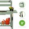 Best Choice Products Wood Garden Potting Bench Workstation, Sliding Tabletop, 4 Locking Wheels, Dry Sink